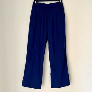 Soft Surroundings Shoreline Pull On Embroidered Cotton Stretch Waist Flare Pants